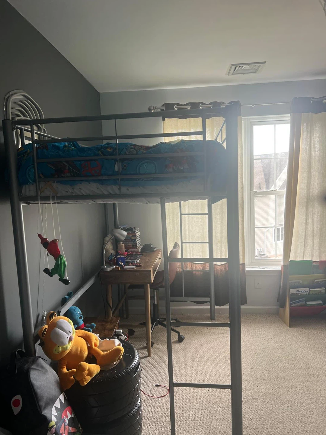 Silver Metal Loft Bed Frame - photo 2