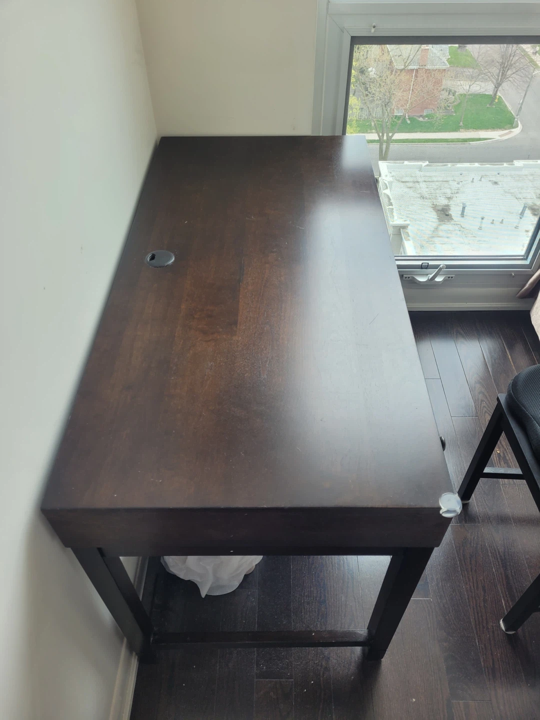 Dark Brown Wooden Desk with Drawers - photo 2