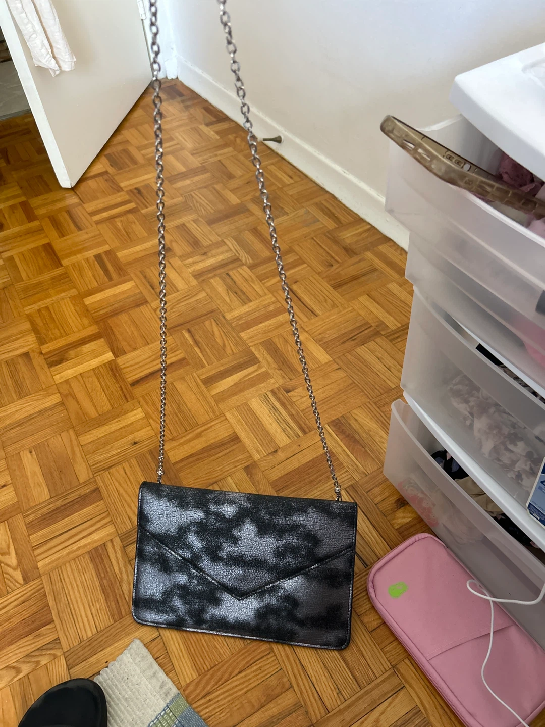 Metallic Clutch with Chain Strap - photo 2