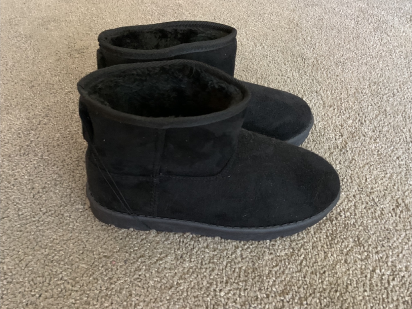 Black Faux Suede Ankle Boots -Urban Planet