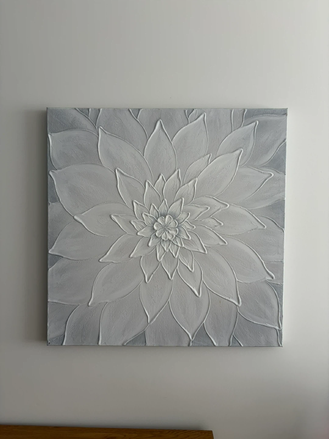 Textured Floral Wall Art Canvas - 75x72 cm