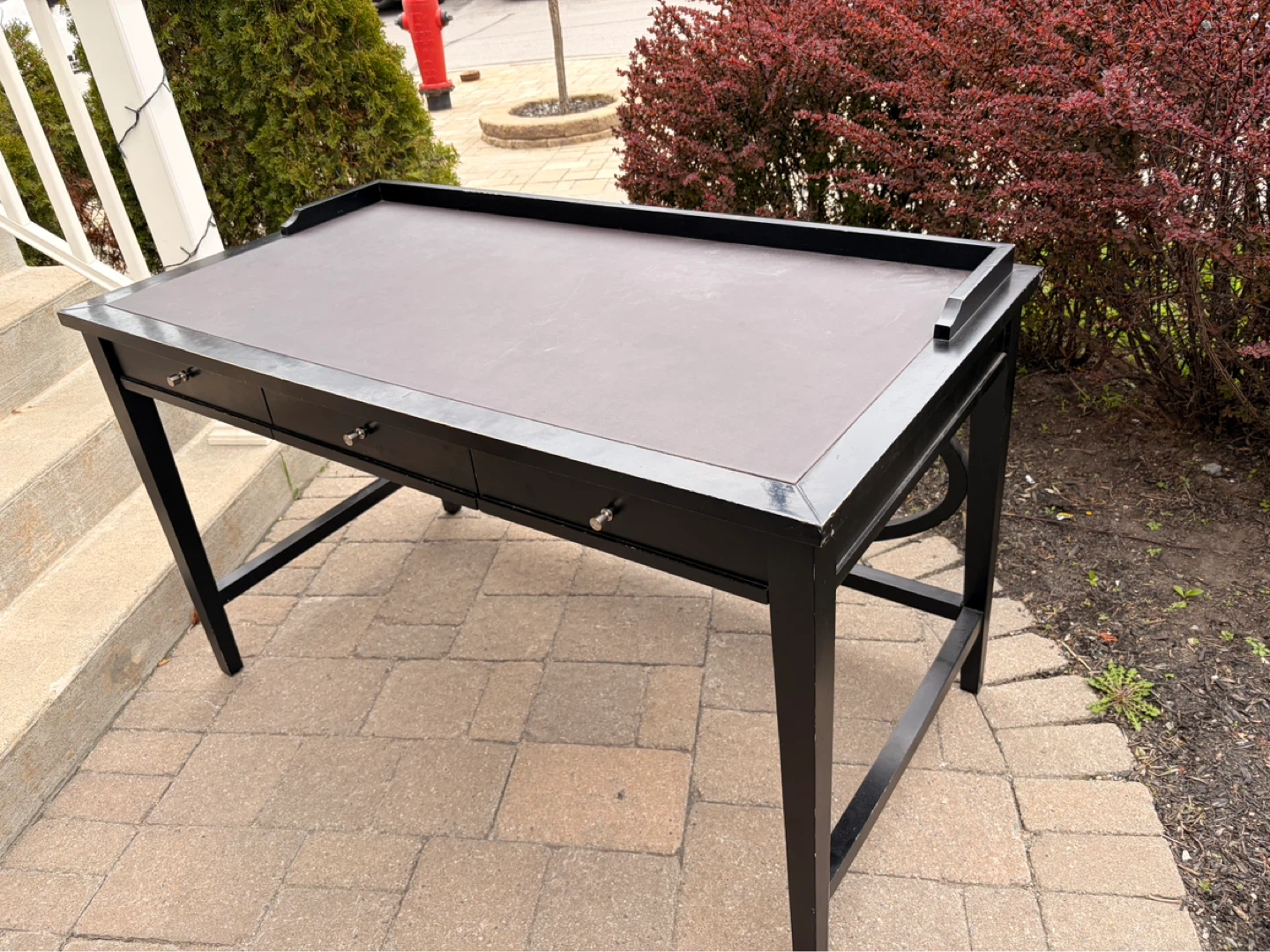 Black Writing Desk with Drawers - photo 2