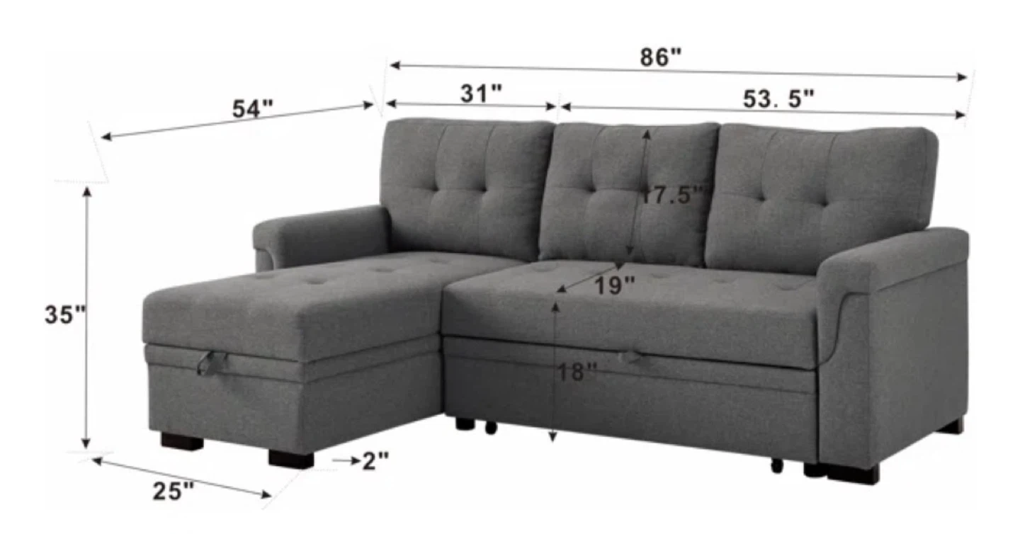 Grey Sectional Sofa with Storage - photo 3