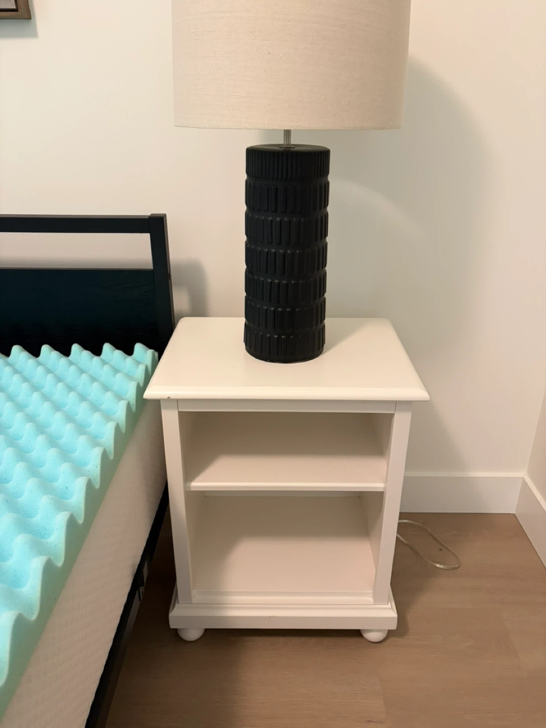 White Two-Shelf Nightstand - photo 3