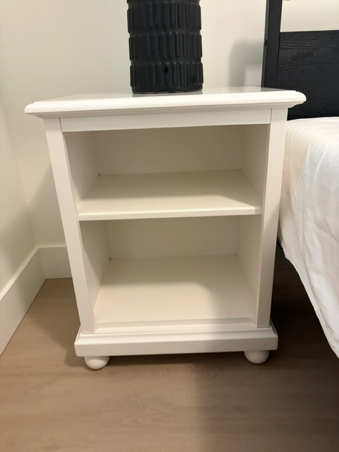 White Two-Shelf Nightstand - photo 2