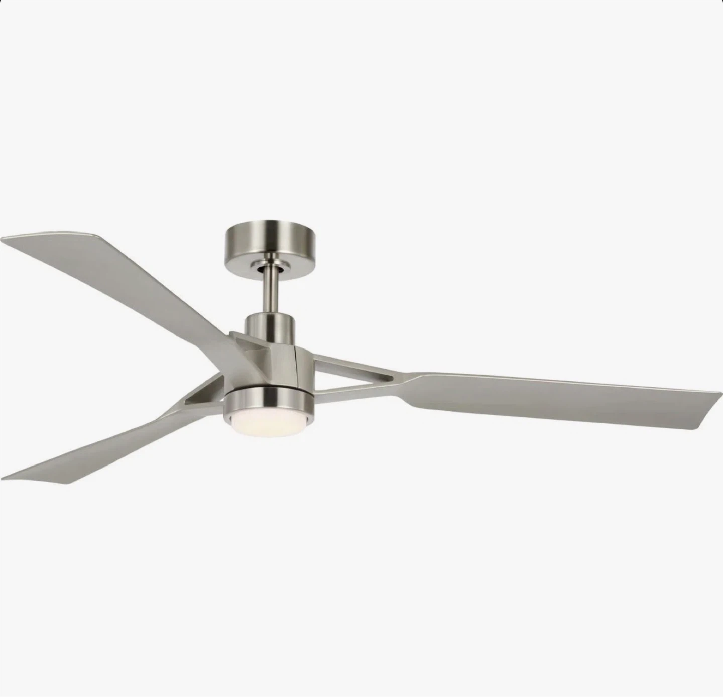 Modern Ceiling Fan with Light - Brushed Nickel Finish
