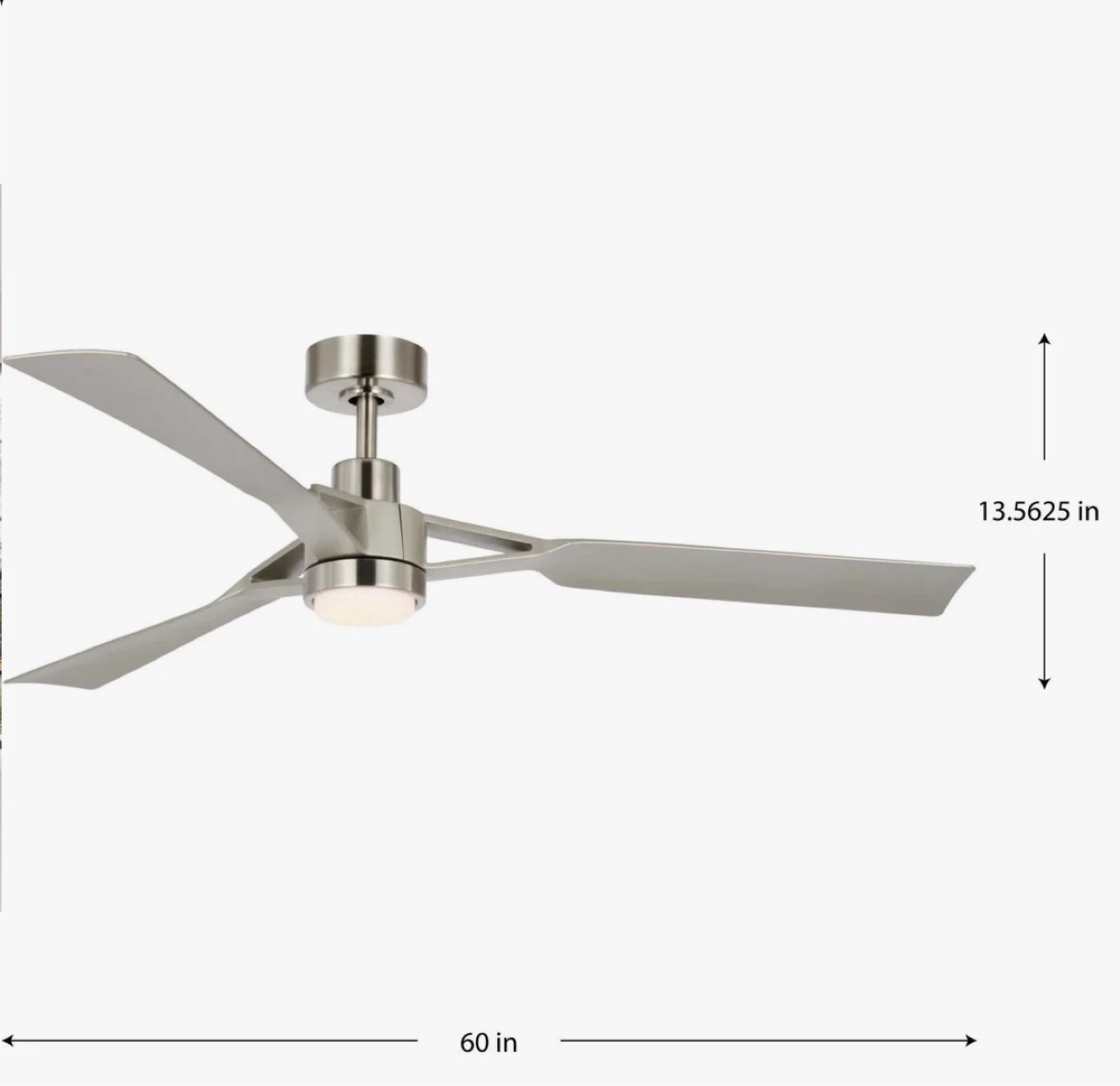 Modern Ceiling Fan with Light - Brushed Nickel Finish - photo 4