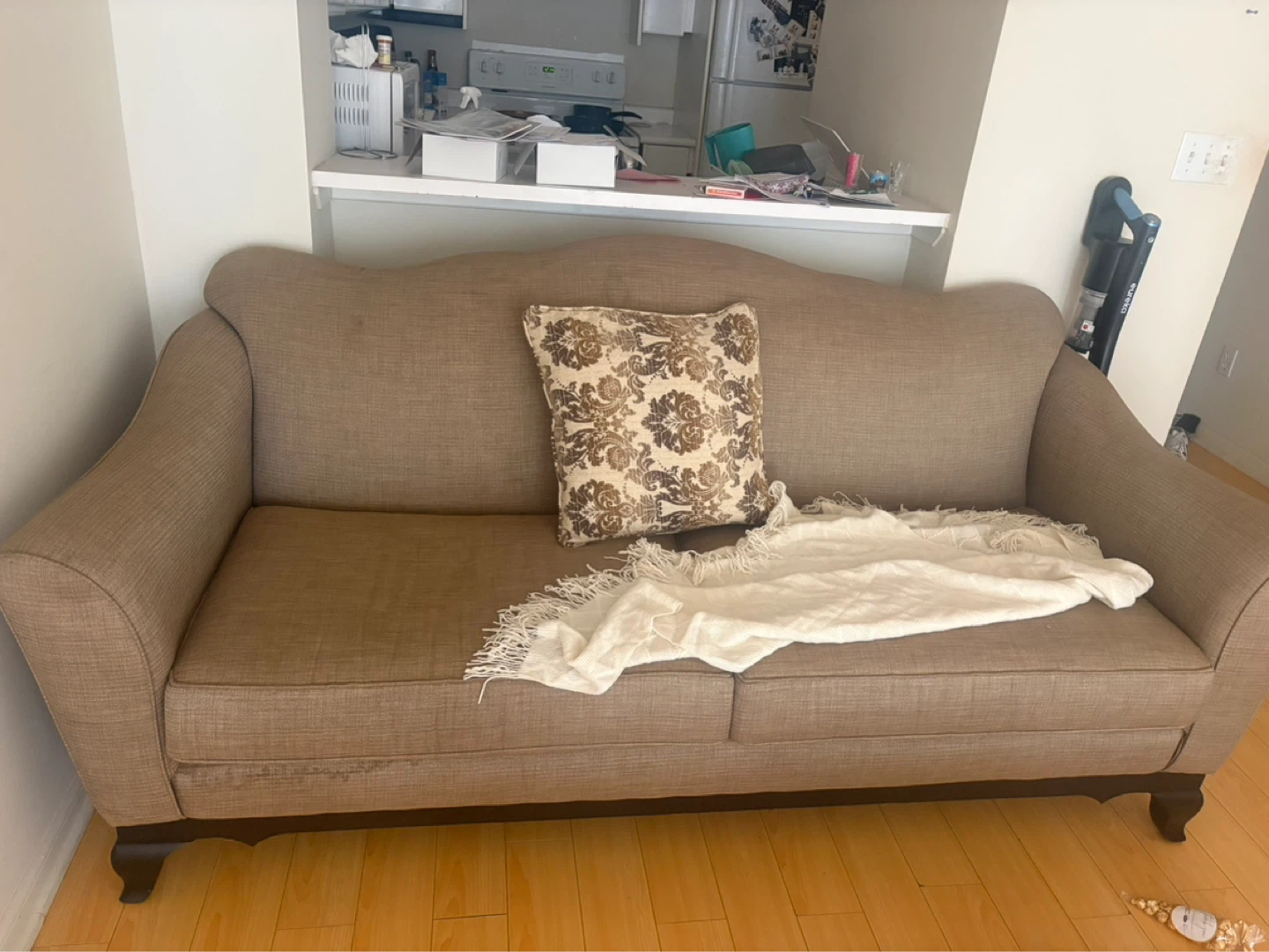 Brown Sofa with Decorative Pillow - photo 5