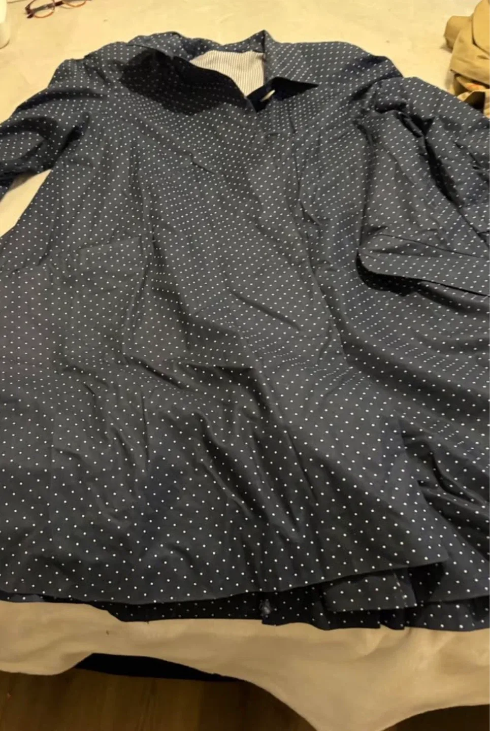 Raffinati Navy Polka Dot Dress Size 10 like L/Xl - photo 4