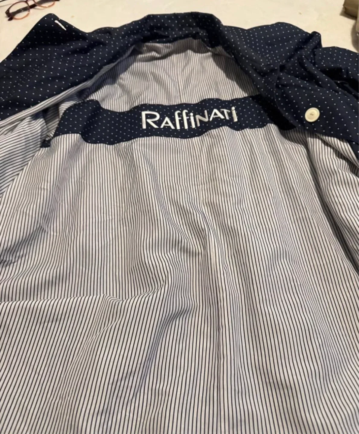 Raffinati Navy Polka Dot Dress Size 10 like L/Xl - photo 2