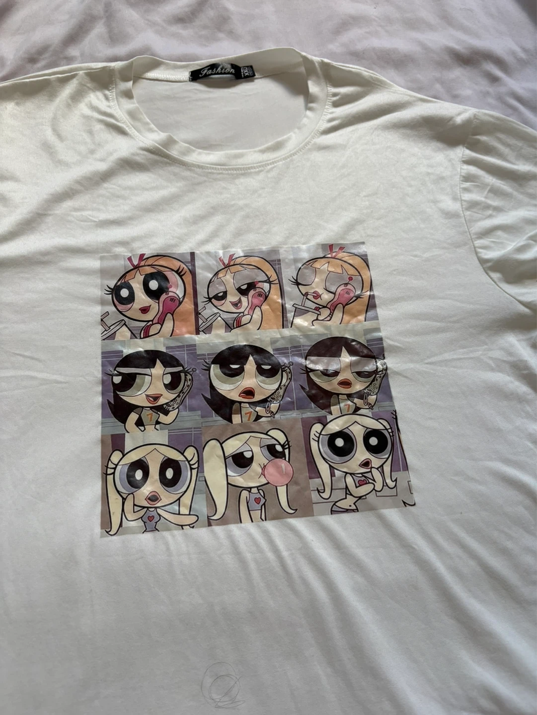 White T-Shirt with Cartoon & Corpse Bride Graphics - photo 4