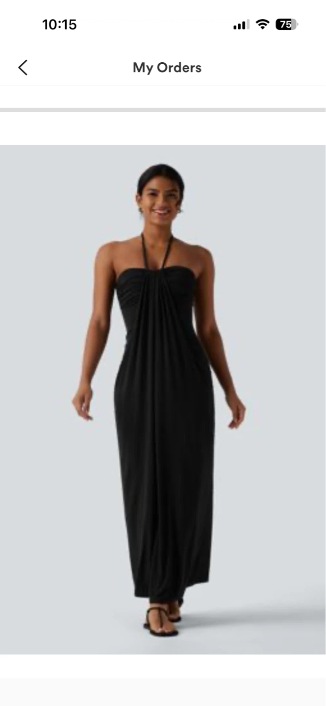 Black Halter Neck Maxi Dress