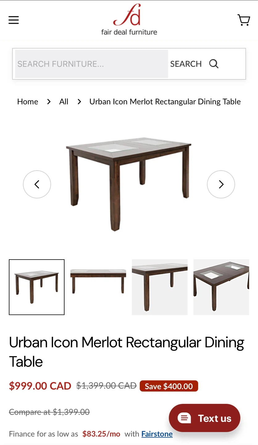 Urban Icon Merlot Rectangular Dining Table