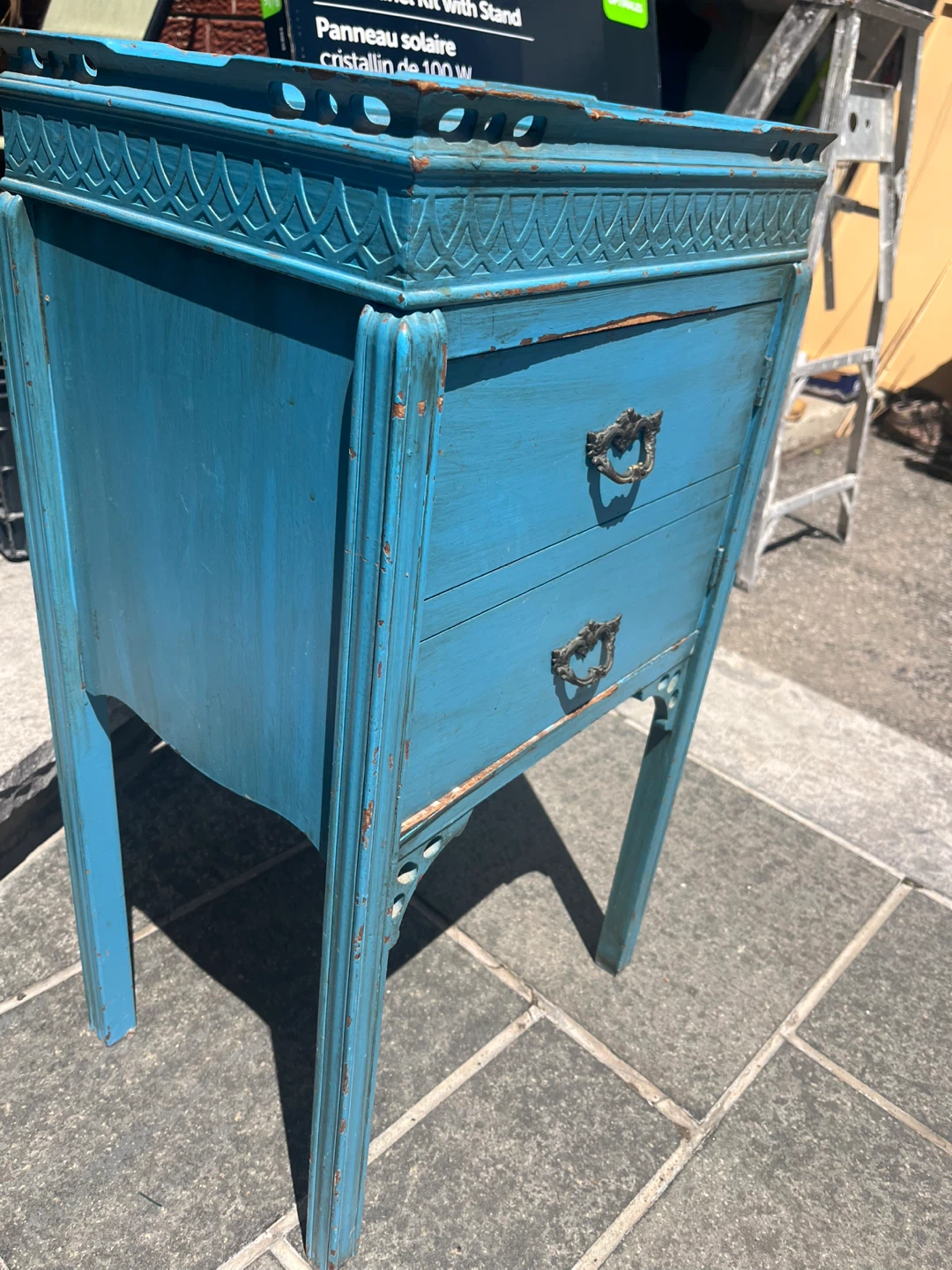Vintage Blue Accent Cabinet with Drawers - photo 2