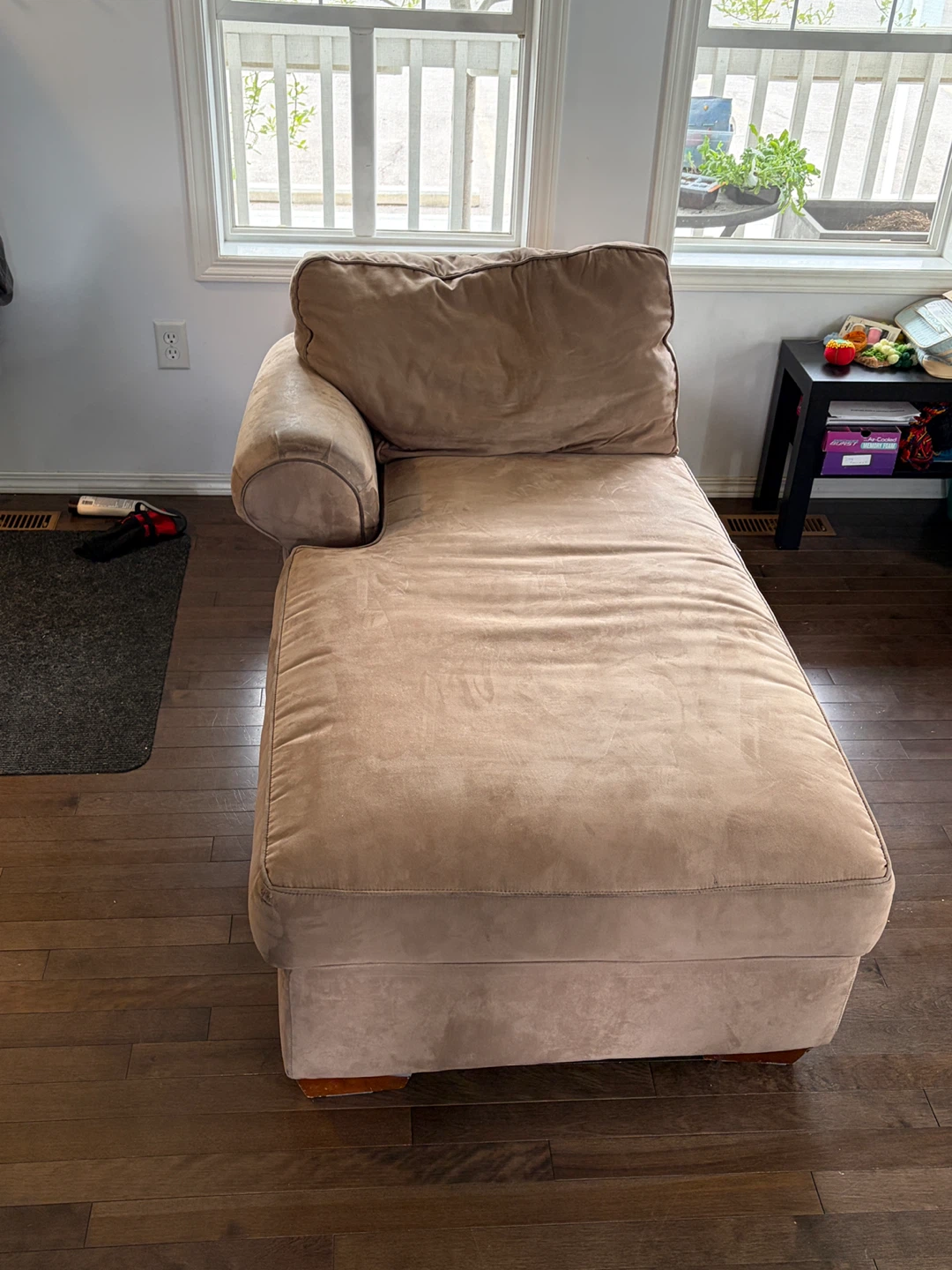 Tan Suede Chaise Lounge - photo 2