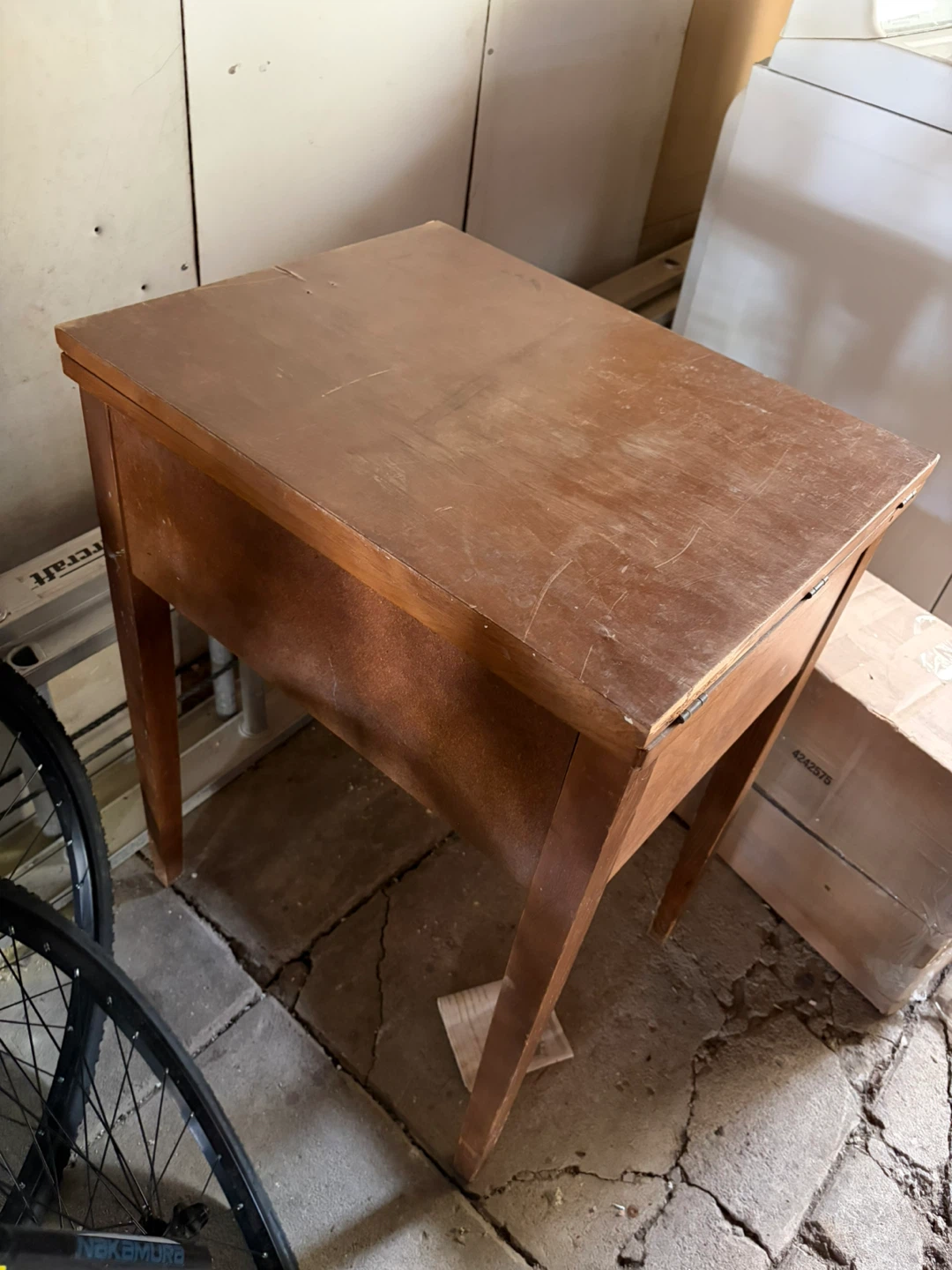 Vintage Wooden Sewing Machine Table - photo 2