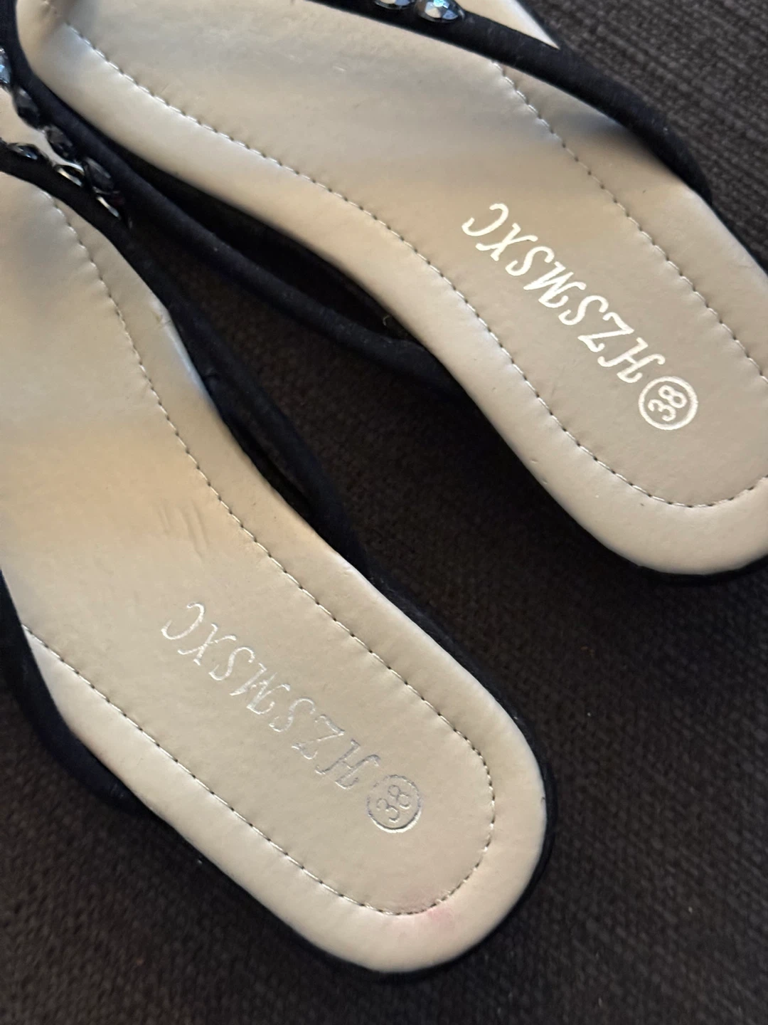 Black Embellished Flip Flops - photo 4