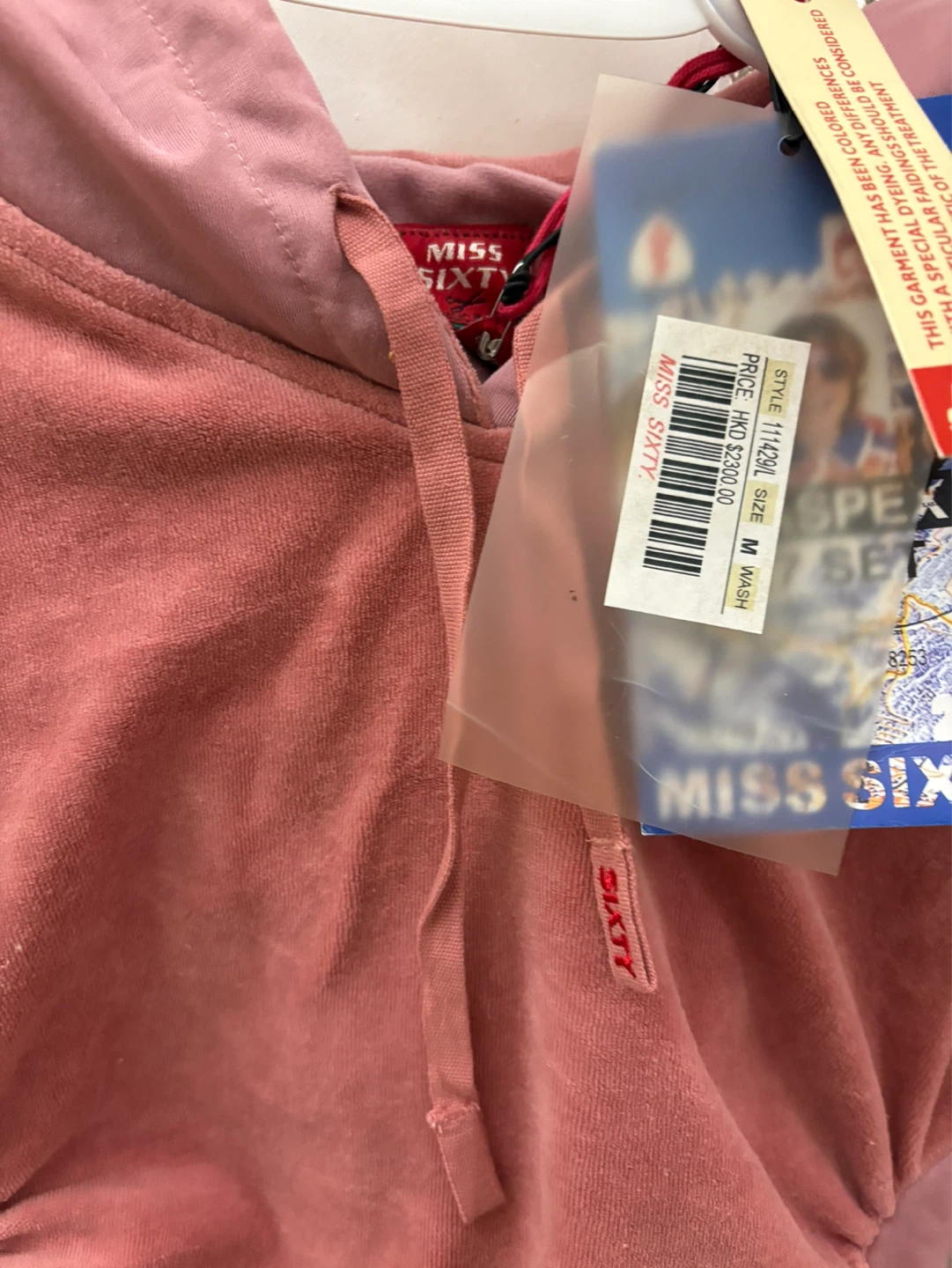 Miss Sixty Pink Velour Hoodie - Size M - photo 3