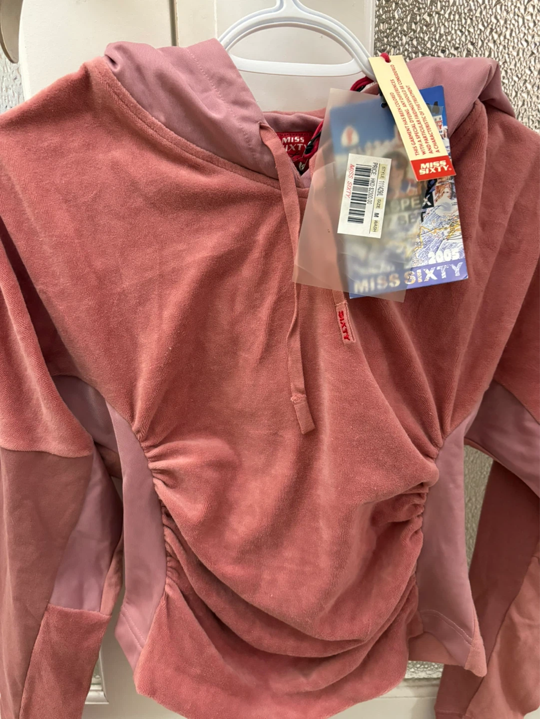 Miss Sixty Pink Velour Hoodie - Size M - photo 2