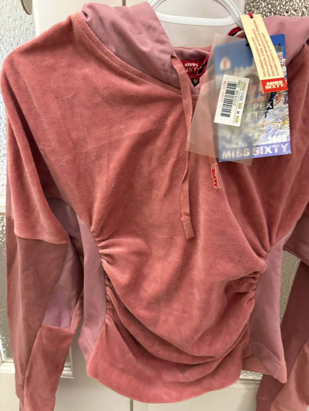 Miss Sixty Pink Velour Hoodie - Size M