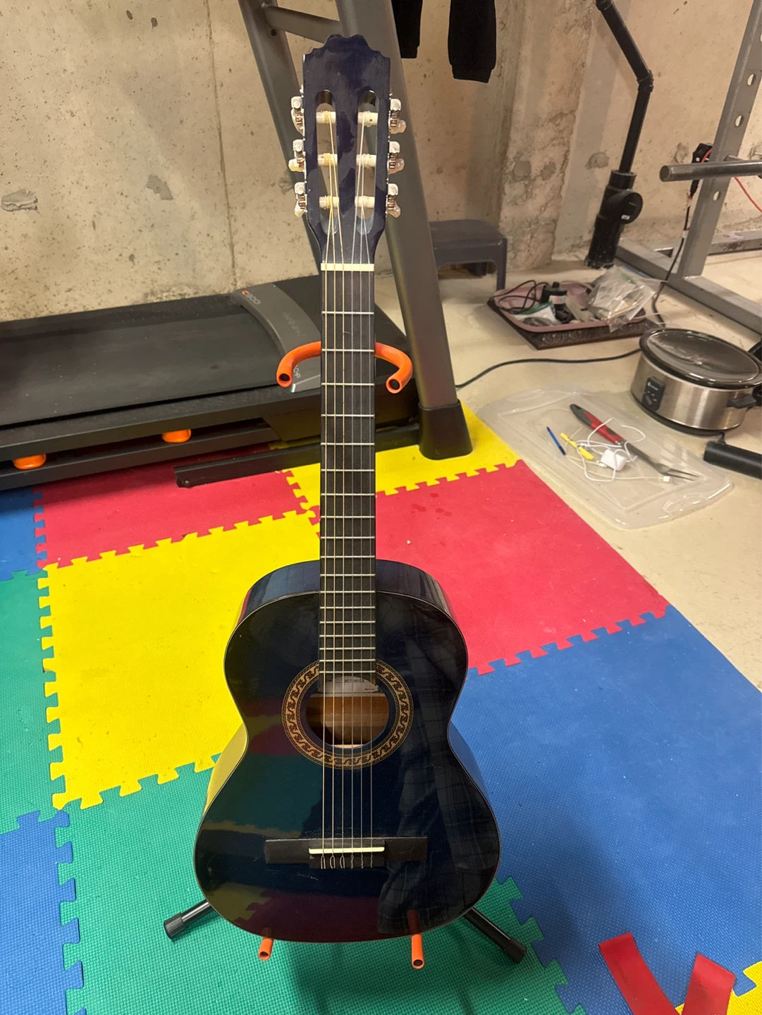Dark Blue Acoustic Guitar