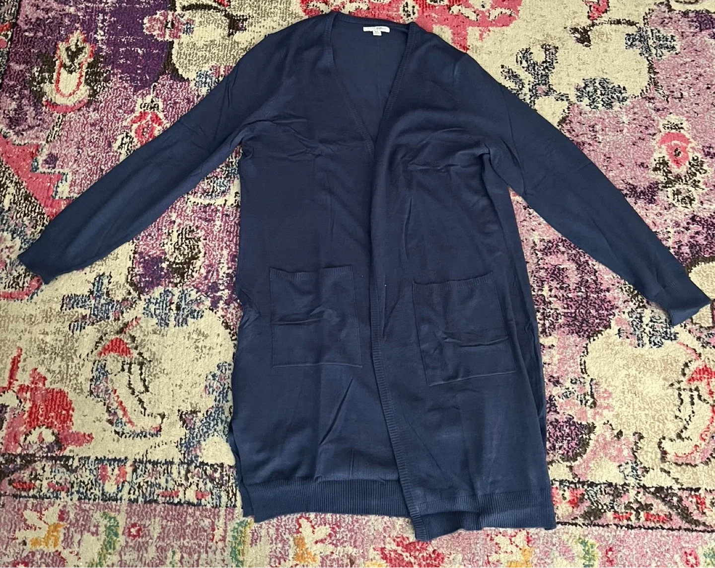 Jachs Girlfriend Navy Blue Long Cardigan - XL