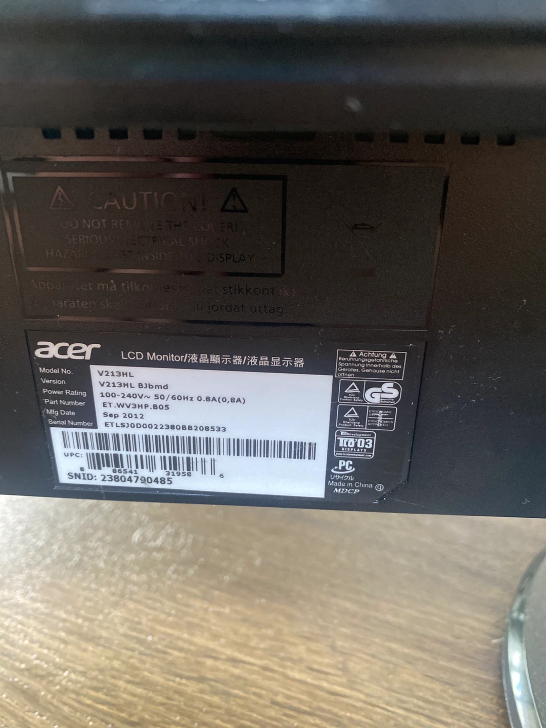 Acer V213HL LCD Monitor - photo 3
