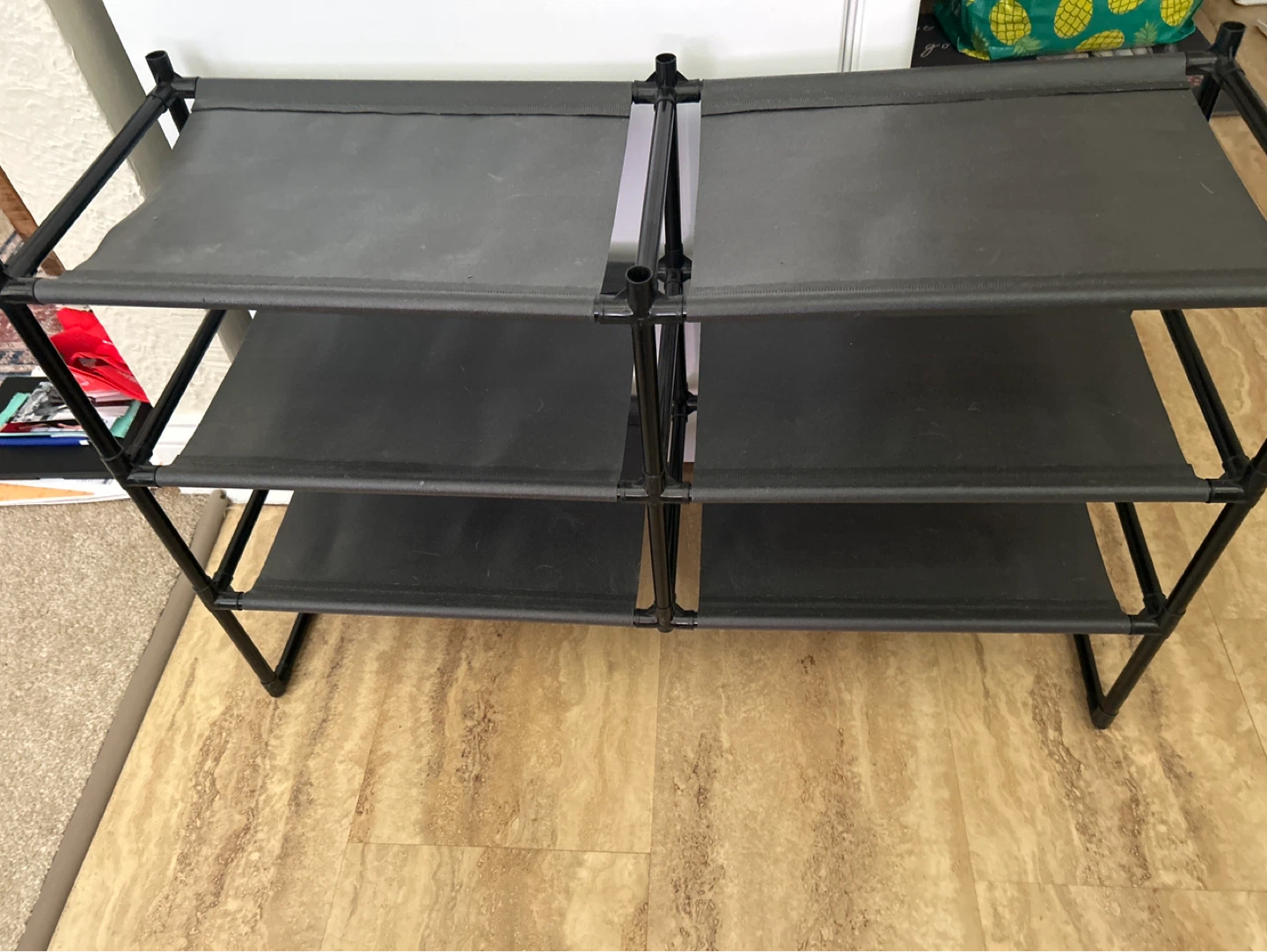 Black 3-Tier Shoe Rack Storage Shelf