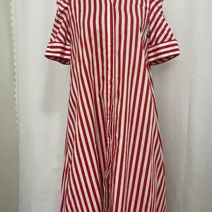 ZARA Woman Red and White Striped Shirt Dress