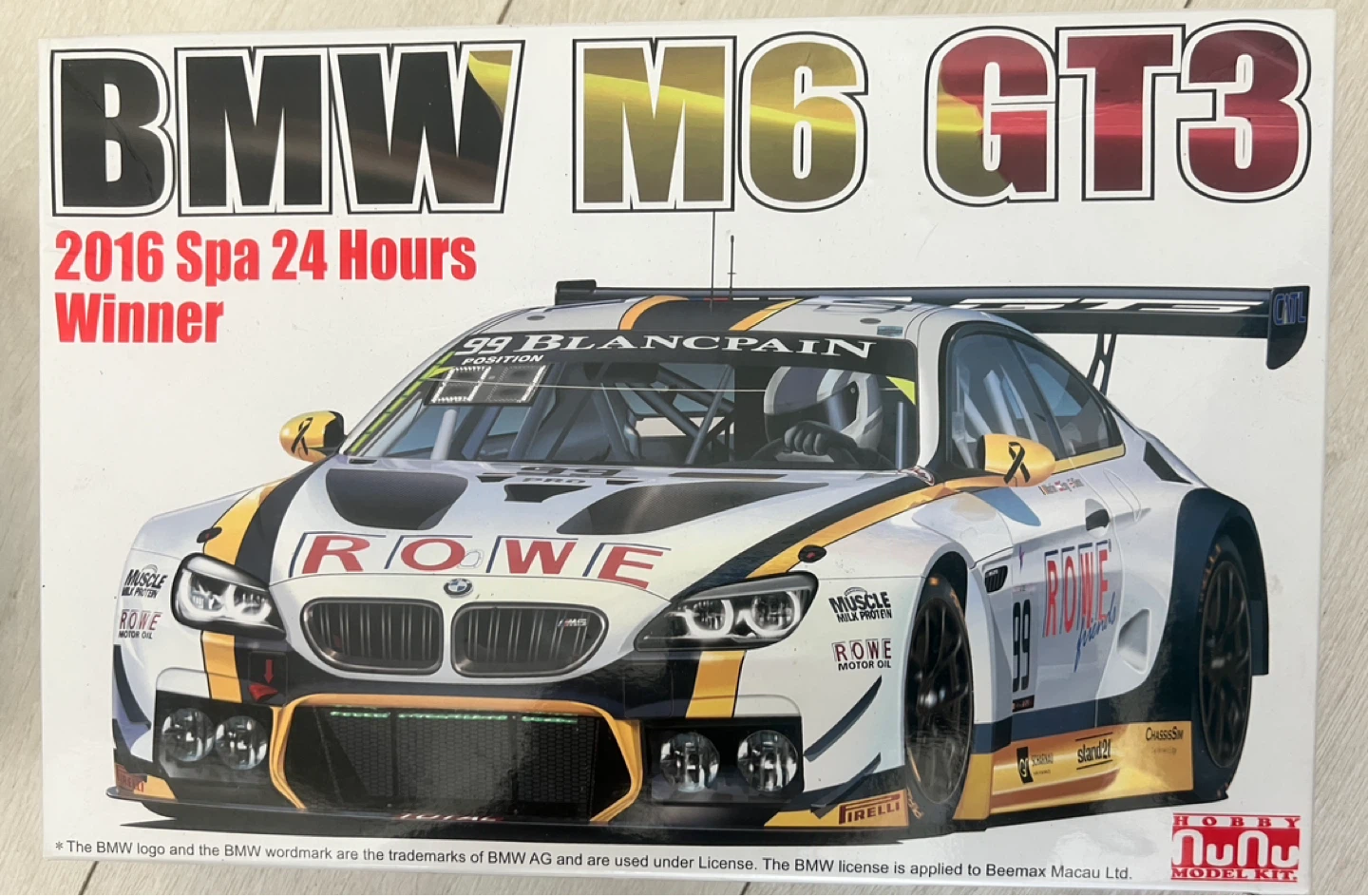 Hobby NuNu BMW M6 GT3 2016 Spa 24 Hours Winner Model Kit 1:24
