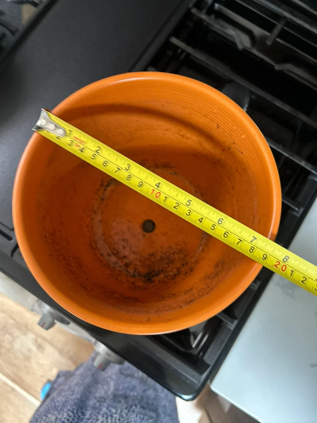 Orange Ceramic Planter Pot with Rainbow Design - photo 2