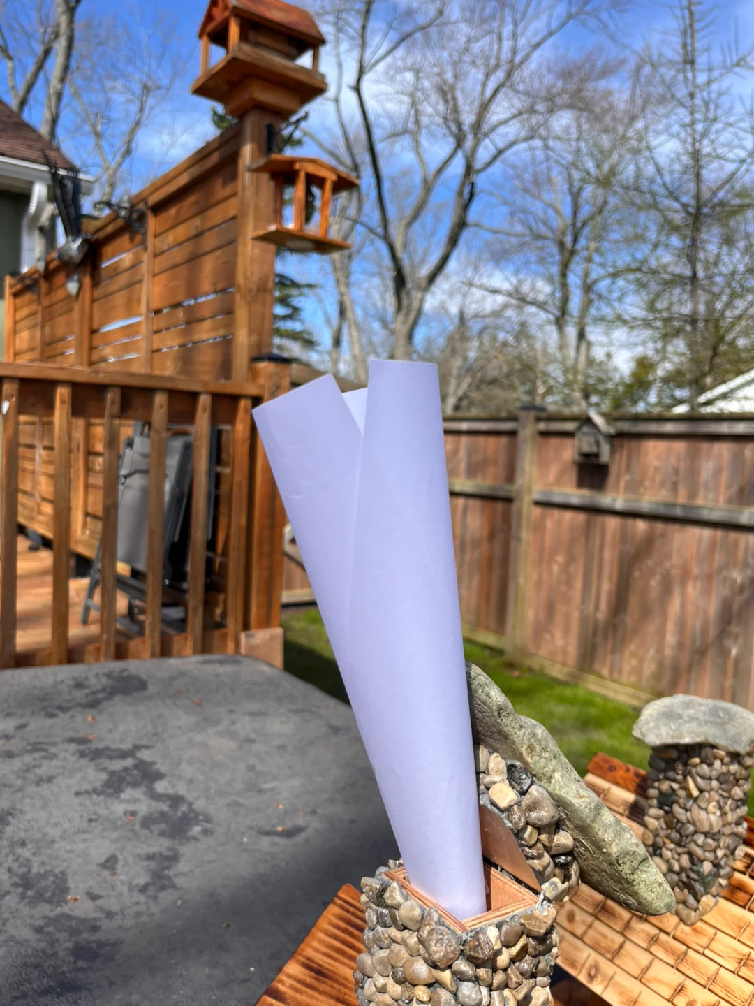 Wooden Bird feeder with Stone Chimney - photo 5