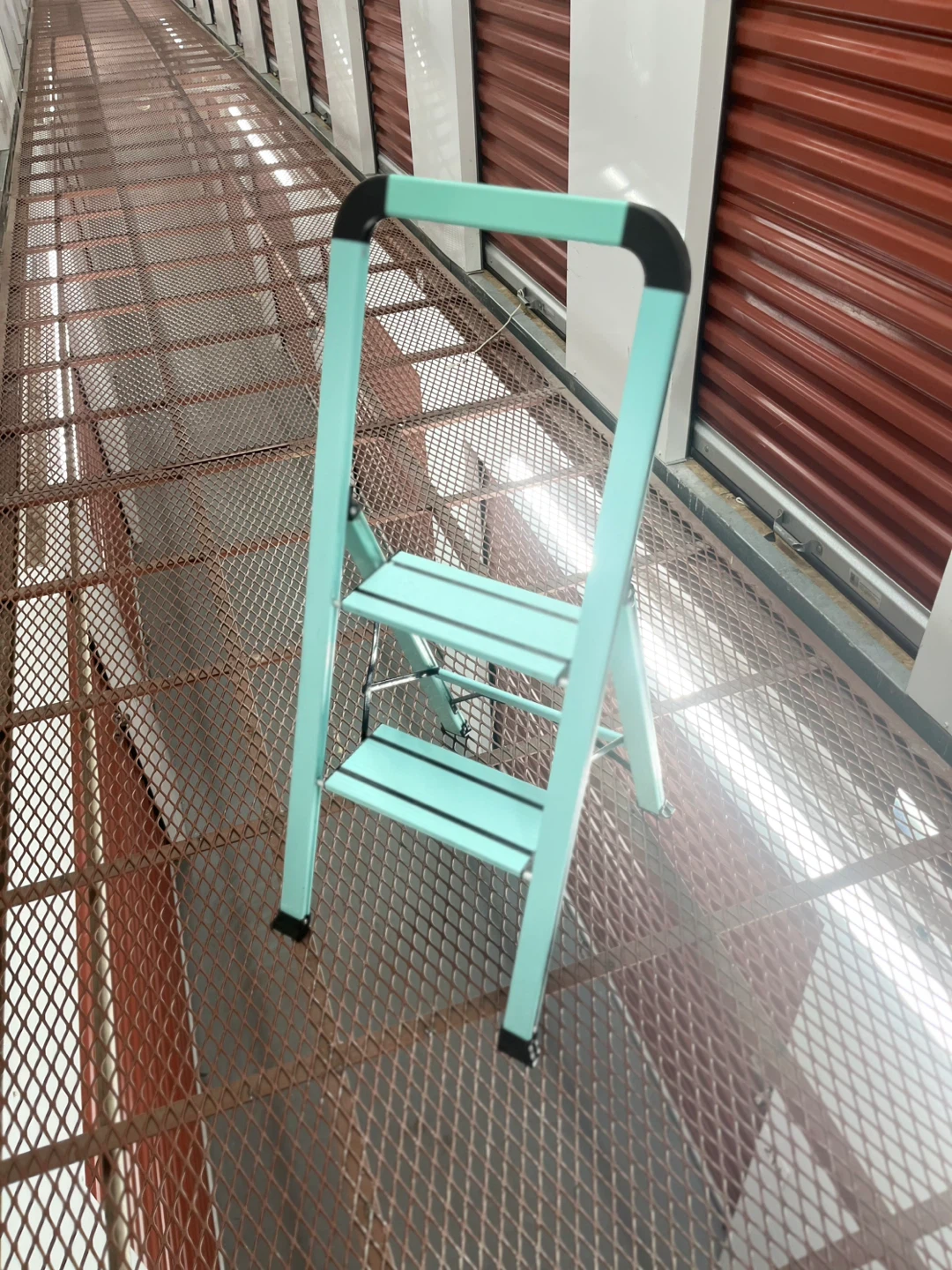 Aqua Blue 2-Step Folding Step Stool Ladder