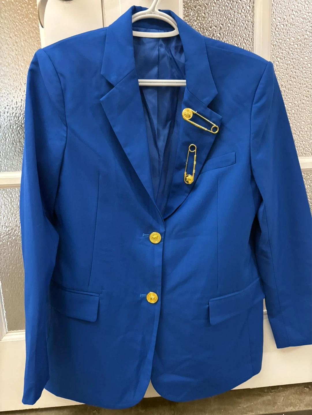 Royal Blue Blazer with Versace Medusa Buttons