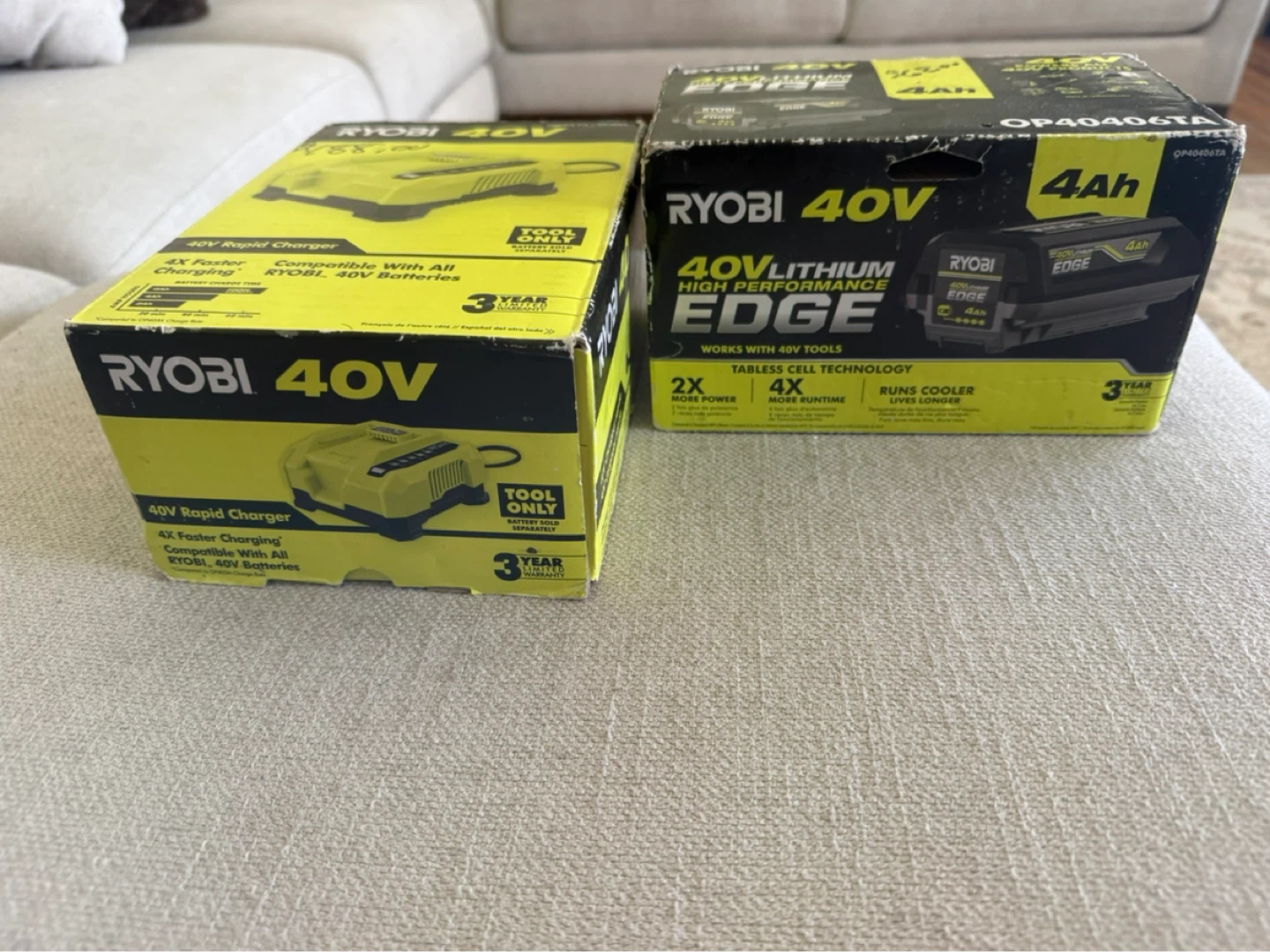 Ryobi 40V Rapid Charger and 4Ah Lithium-Ion Battery - photo 2
