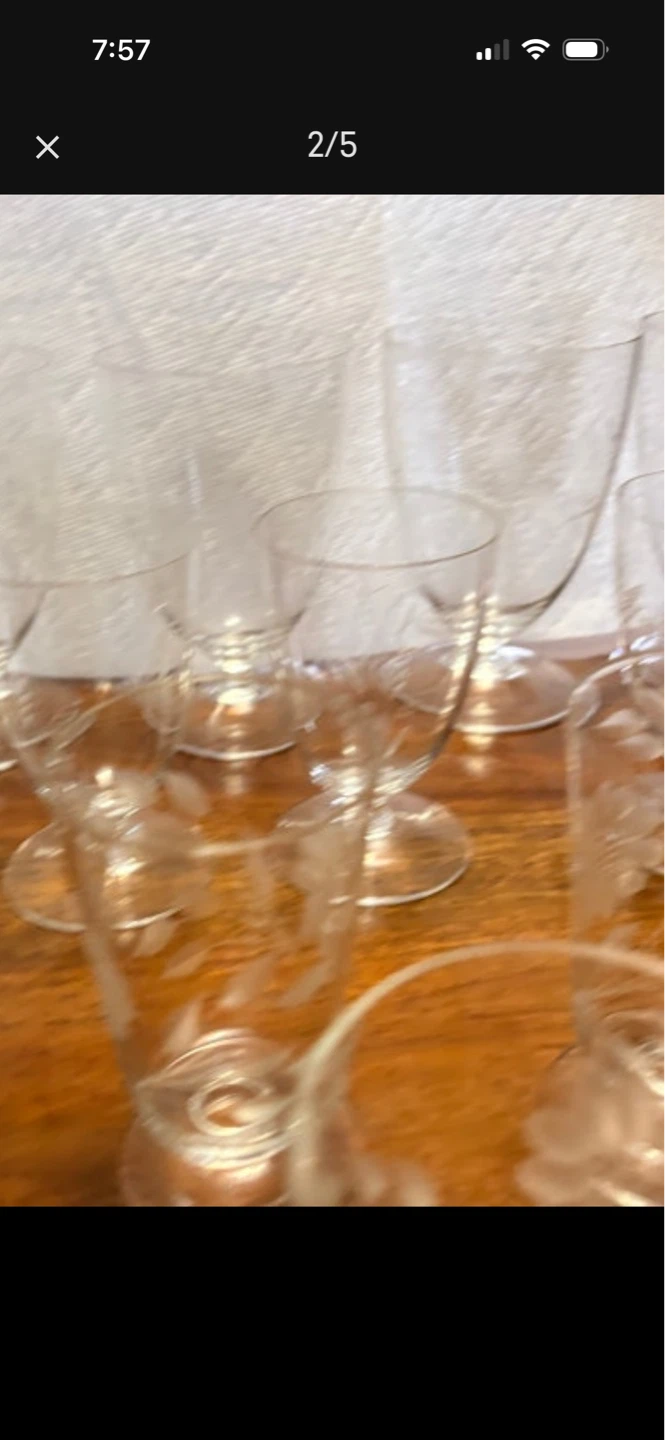 Set of 8 Etched Glass Goblets - photo 2