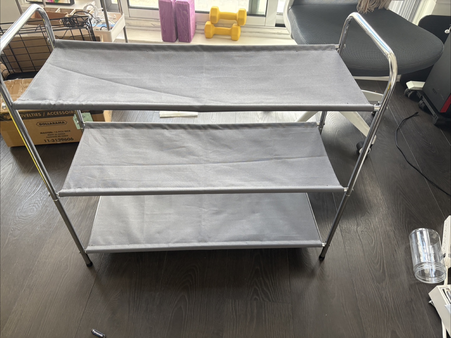 Grey 3-Tier Fabric Rack/Shelf