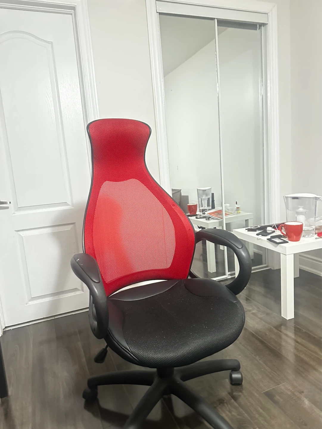 Red and Black Mesh Office Chair