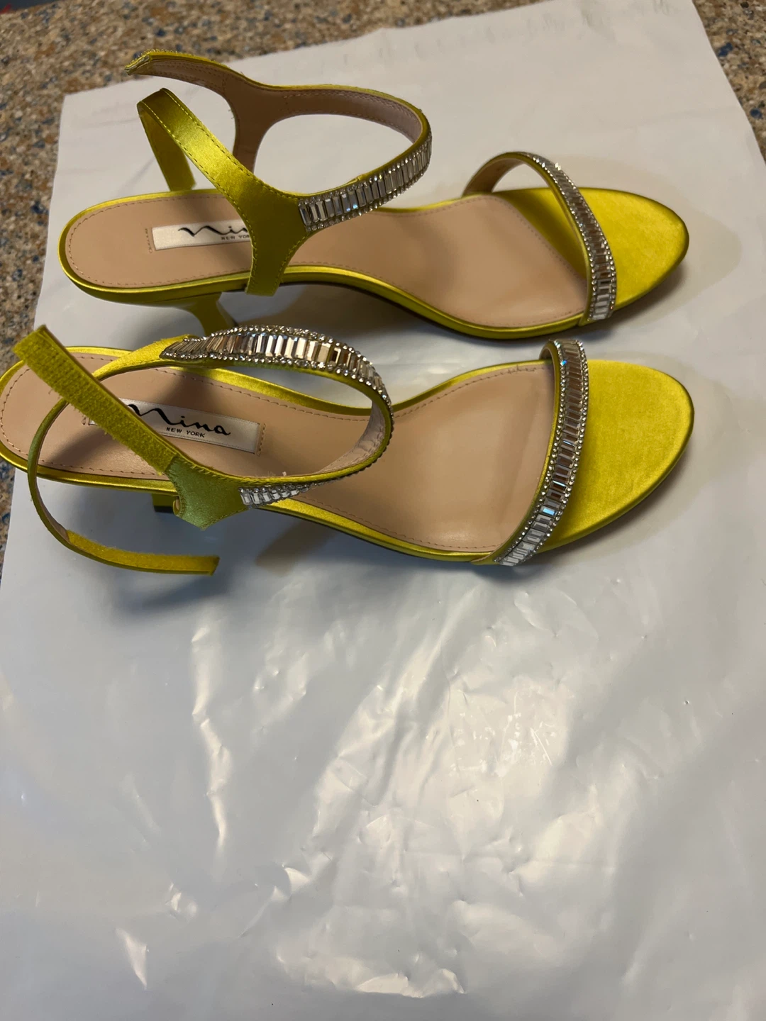 Nina Women's Yellow Embellished Heeled Sandals - photo 2