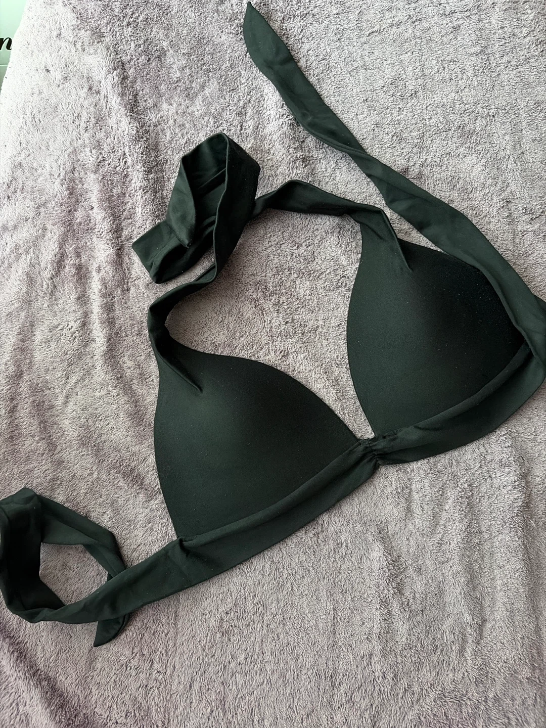 Skye Black Halter Bikini Top Size S/P