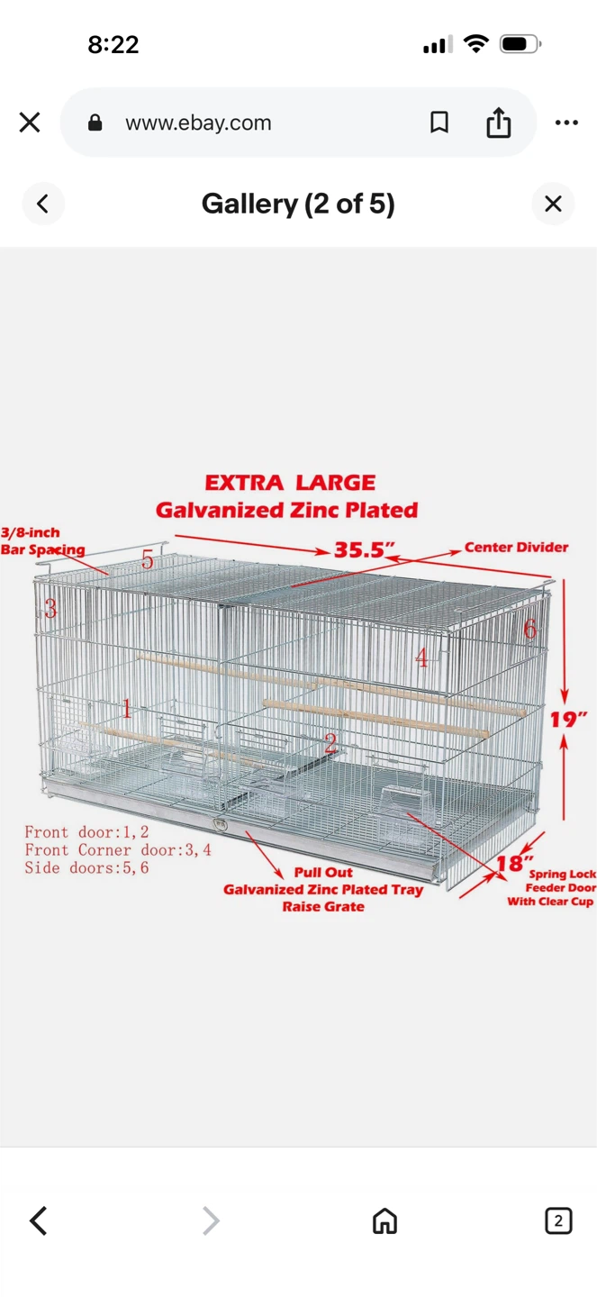 Extra Large Galvanized Zinc Plated Bird Cage