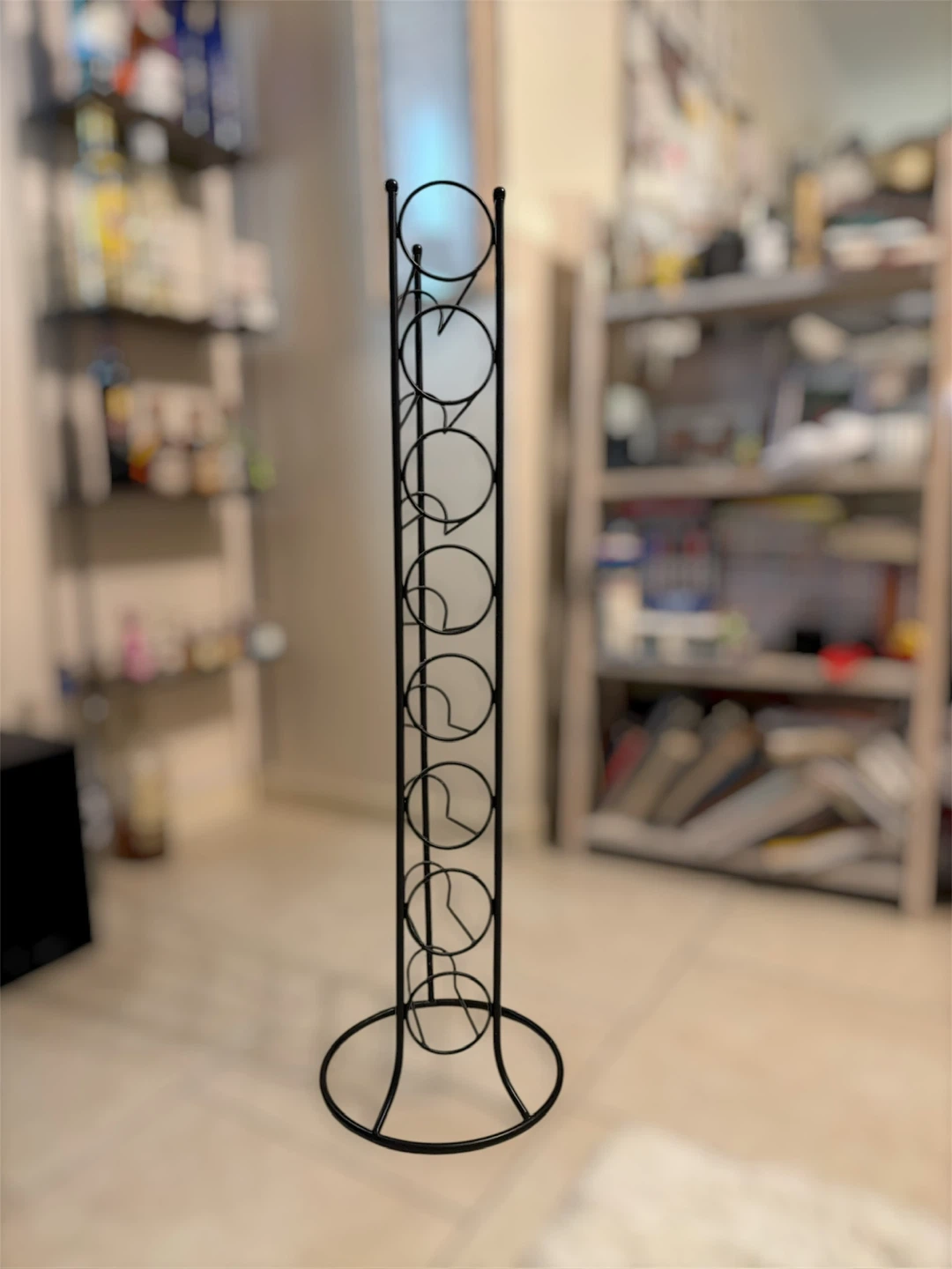 Tall Black Metal Wine Rack - photo 2