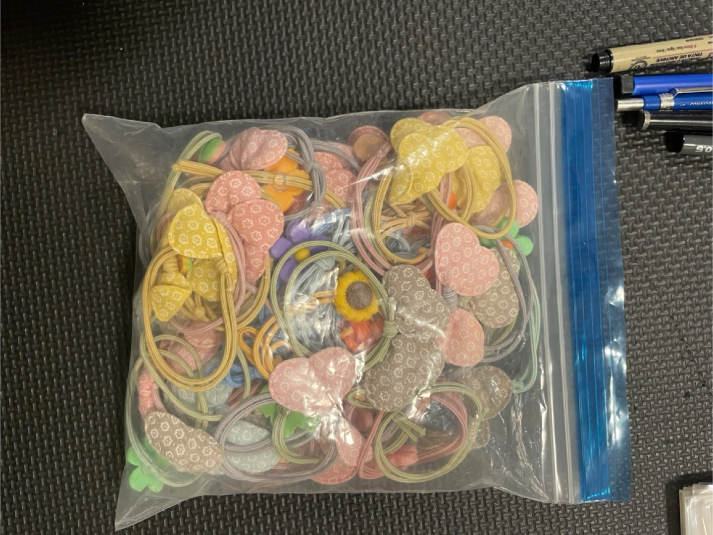 Bag of Assorted Hair Ties with Charms