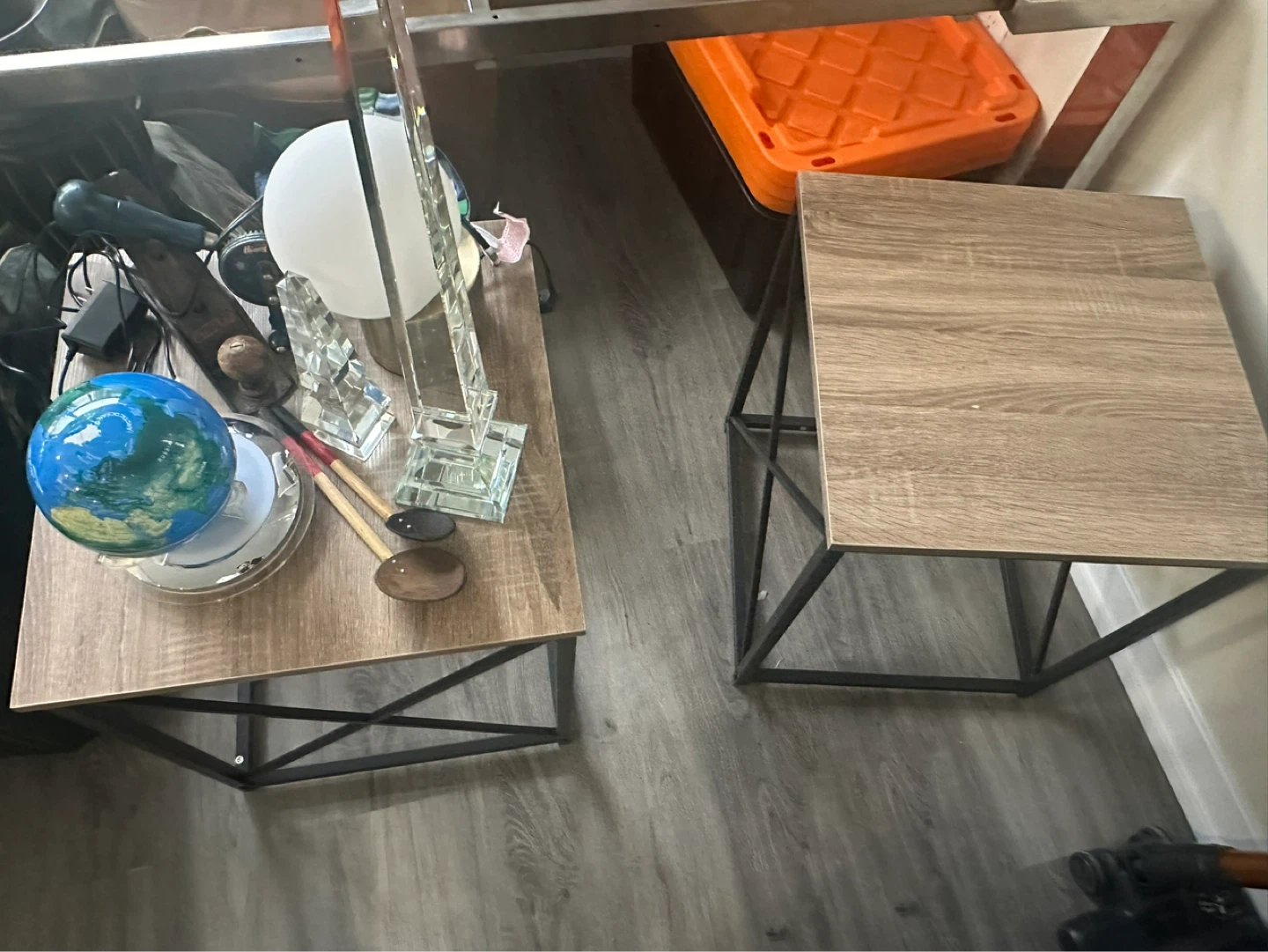 Set of 2 Wood Grain End Tables & 1 Matching Coffee Table - photo 2