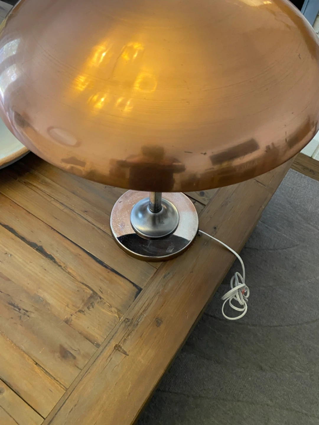 Vintage Copper and Chrome Table Lamp Rudson lighting - photo 4