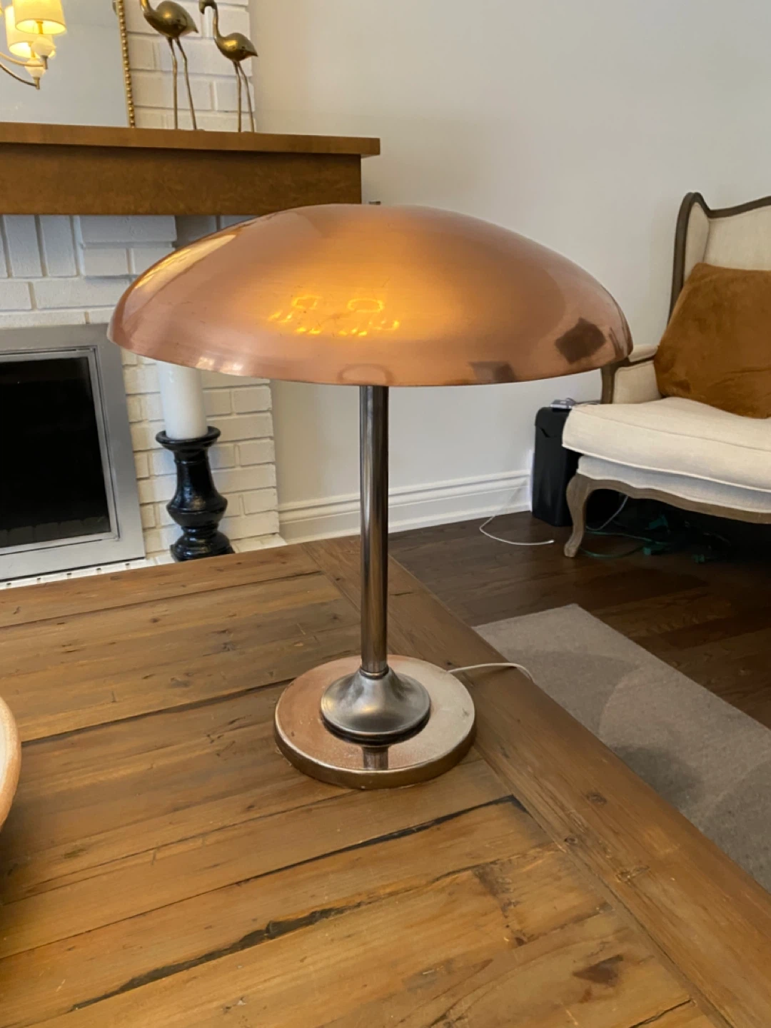 Vintage Copper and Chrome Table Lamp Rudson lighting