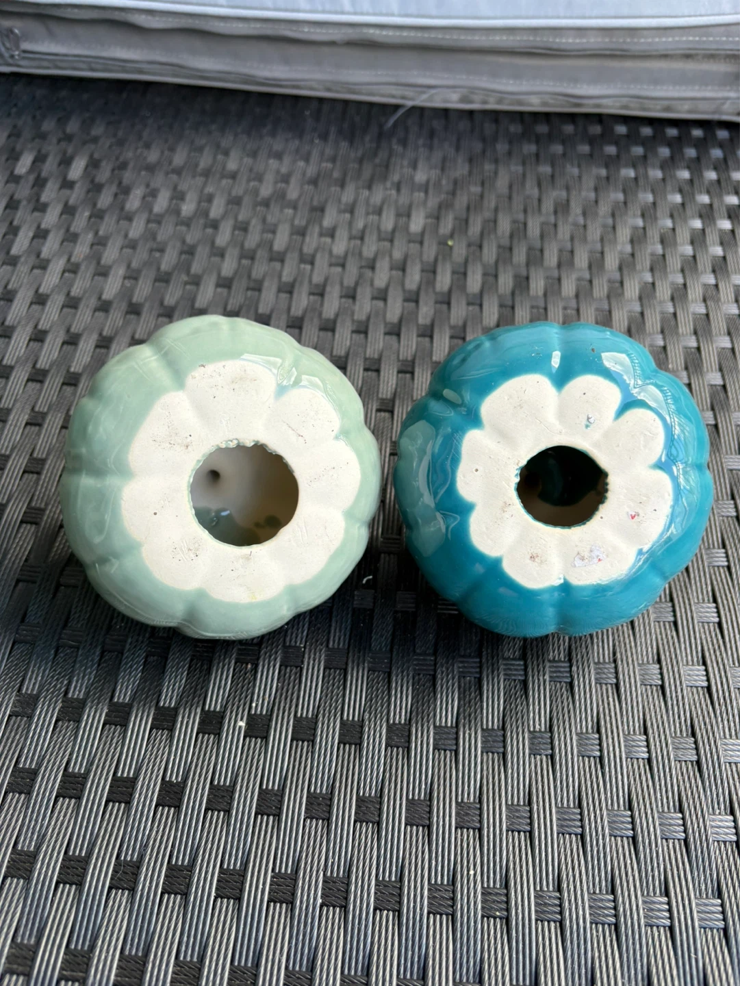 Set of 2 decorative Pumpkins - Mint Green & Teal - photo 3