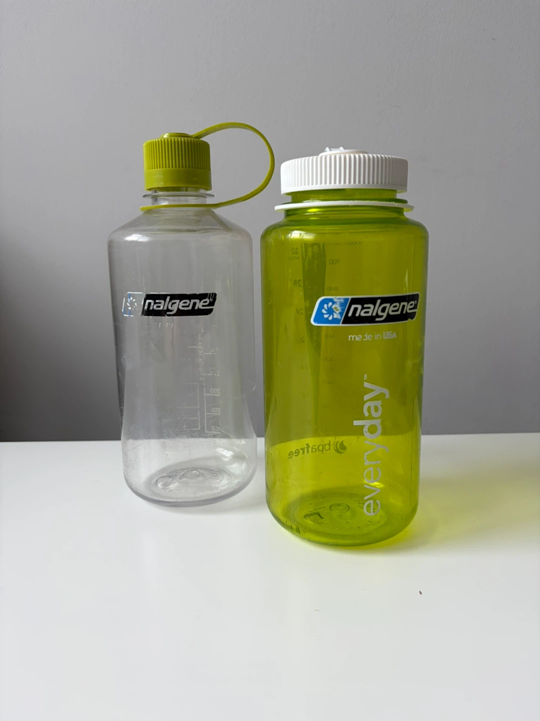 Nalgene Water Bottles - Clear & Green