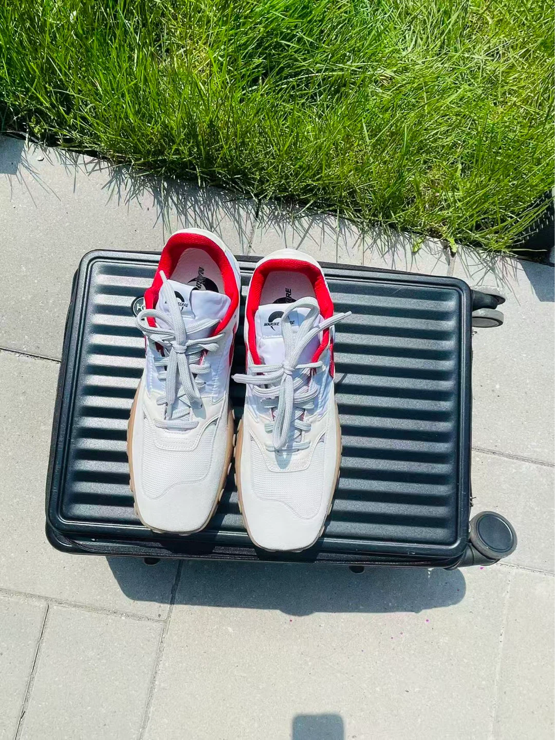 Size 14 White and red Marine Serre MS-Rise low-top sneakers - photo 3