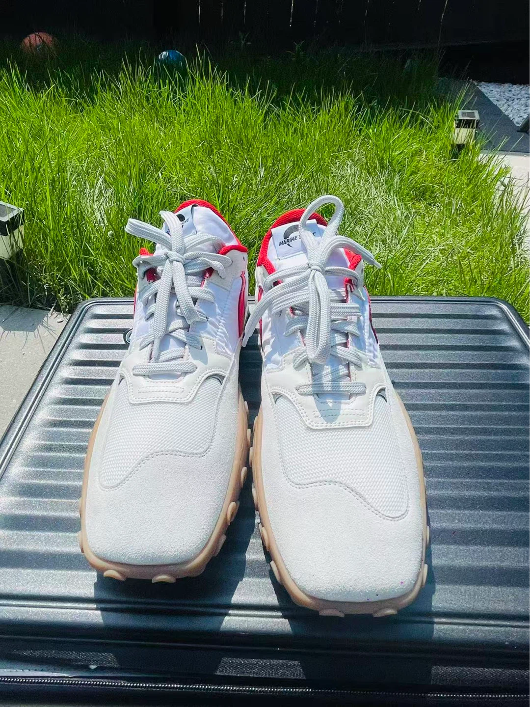 Size 14 White and red Marine Serre MS-Rise low-top sneakers - photo 5